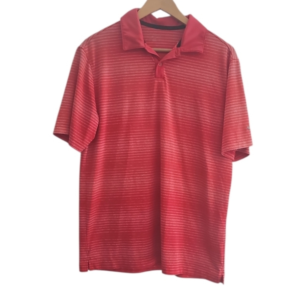 Nike Golf Dri-FIT Polo Shirt Men’s Sz M Red Stripe Performance Athletic Top